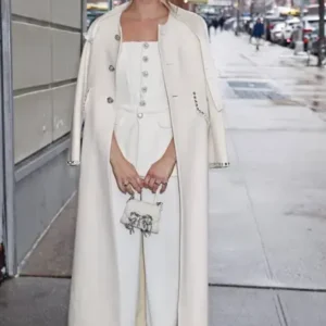 The Drew Barrymore Lucy Hale White Long Coat
