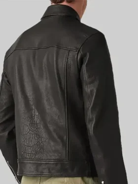 The Ministry of Ungentlemanly Warfare Henry Golding Leather Jacket Back