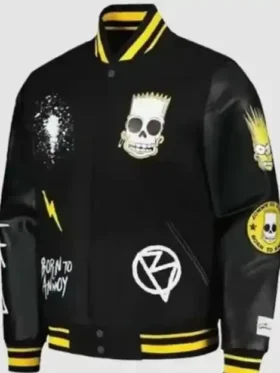 The Simpsons Black Varsity Jacket