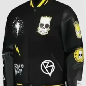 The Simpsons Black Varsity Jacket