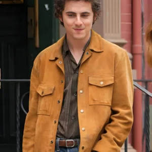 Timothee Chalamet A Complete Unknown Brown Suede Jacket On Sale