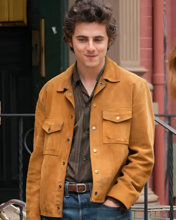Timothee Chalamet A Complete Unknown Brown Suede Jacket On Sale