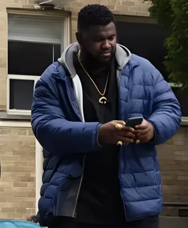 Tobi Bamtefa Mayor Of Kingstown Blue Puffer Jacket For Sale