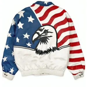90 Day Fiance Happily Ever After Michael USA Flag Eagle Leather Jacket