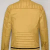 Andrew Tate Yellow Leather Jacket back