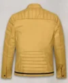Andrew Tate Yellow Leather Jacket back