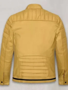 Andrew Tate Yellow Leather Jacket back