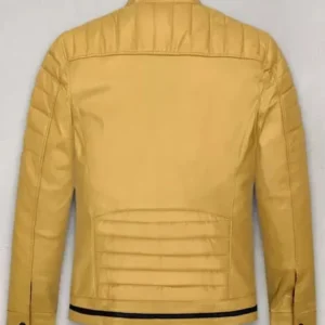 Andrew Tate Yellow Leather Jacket back