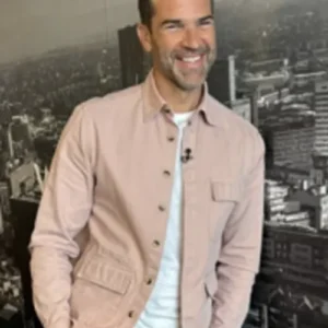 Bbc Morning Live Geth Jones Pink Jacket