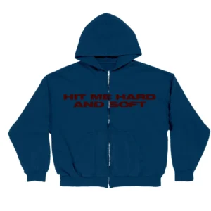 Billie Eilish Zip Up Blue Hoodie