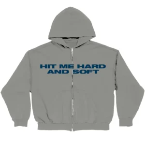 Billie Eilish Zip Up Grey Hoodie