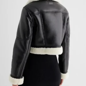 Buy Faux Leather Sherpa Lined Cropped Moto Jacket For Sale Men And Women