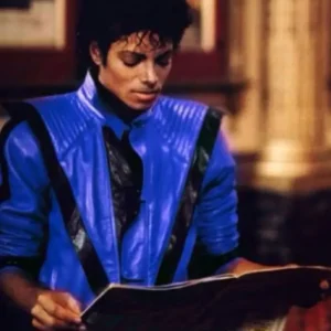 Buy Michael Jackson Thriller Blue Leather Jacket For Sale