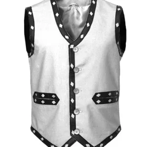 Buy Motorcycle Riders The Warriors White Leather Vest Costume