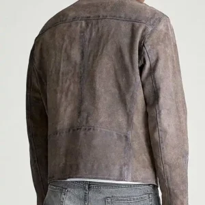 Buy Mr and Mrs Smith Brad Pitt Gray Leather Jacket