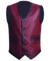 Buy The Warriors Maroon Biker Real Leather Vest Halloween Costume
