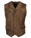 Buy The Warriors Movie Distressed Brown Motorcycle Suede Leather Vest