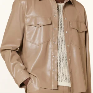 E News Justin Sylvester Faux Leather Shirt Jacket On Sale