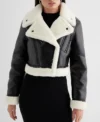 Faux Leather Sherpa Lined Moto Jacket