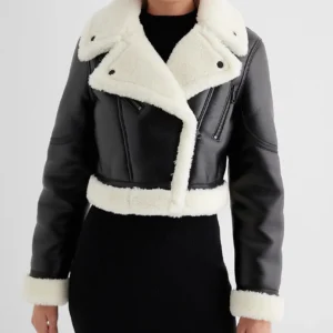 Faux Leather Sherpa Lined Moto Jacket