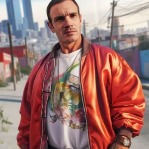 Felix GTA 6 Orange Bomber Jacket