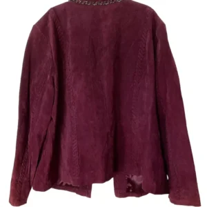 Hal Rubenstein Burgundy Wine Suede Leather Metal Chain Jacket For Sale Men And Women