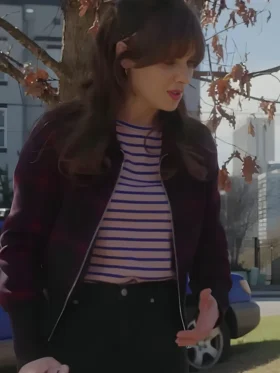 Harold and the Purple Crayon Zooey Deschanel Plaid Jacket On Sale