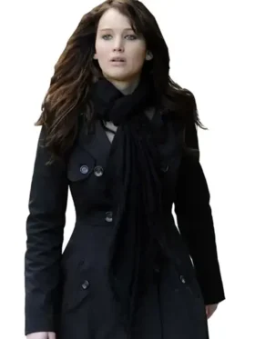 Jennifer Lawrence Tiffany Silver Linings Playbook Black Wool Coat