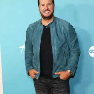 Luke Bryan American Idol Green Suede Leather Jacket On Sale