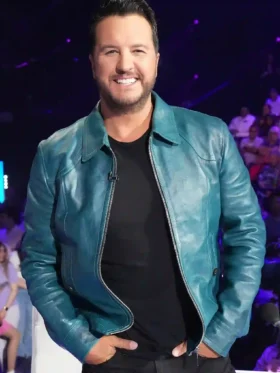 Luke Bryan American Idol Teal Leather Jacket