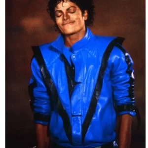 Michael Jackson Blue Leather Jacket
