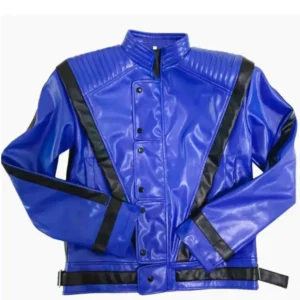 Michael Jackson Thriller Blue Leather Jacket