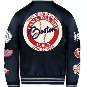 Order Boston World Tour 2024 Lana Del Rey Satin Bomber Jacket For Sale Men And Women
