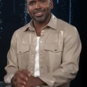 Order E News Justin Sylvester Faux Leather Shirt Jacket