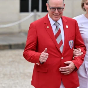 Prince Albert Olympic Games 2024 Red Blazer