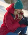 Rebecca Dalton Falling Like Snowflakes 2024 Red Puffer Jacket For Sale