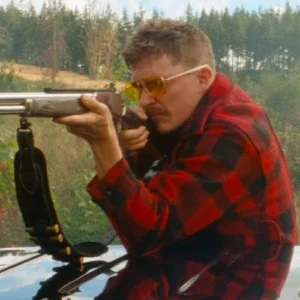 Shop Strange Darling 2024 Kyle Gallner Wool Plaid Jacket