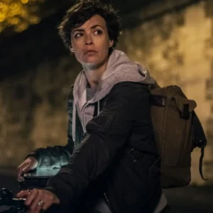 Shop Under Paris 2024 Berenice Bejo Gray Bomber Jacket
