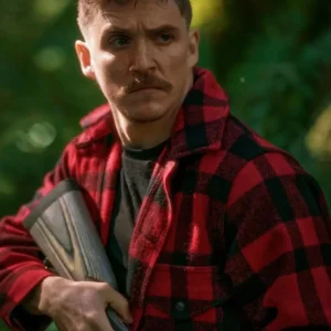 Strange Darling 2024 Kyle Gallner Wool Plaid Jacket