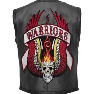 The New Warriors Motorcycle Grey Leather Biker Vest