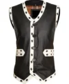 The Warriors Black Biker Leather Vest Costume