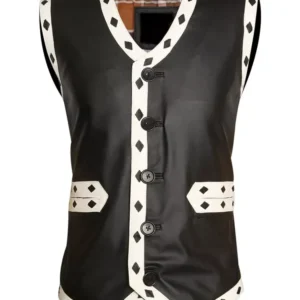 The Warriors Black Biker Leather Vest Costume