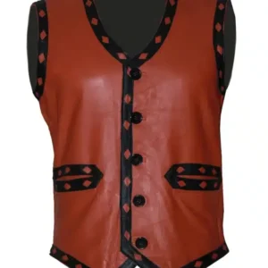 The Warriors Brown Leather Jacket Biker Vest