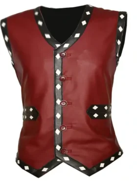 The Warriors Dark Brown Biker Leather Vest Costume