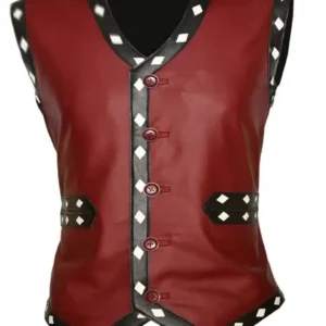 The Warriors Dark Brown Biker Leather Vest Costume