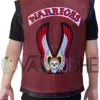 The Warriors Maroon Biker Leather Vest Costume back