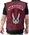The Warriors Maroon Biker Leather Vest Costume back