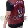 The Warriors Maroon Biker Leather Vest Costume left back