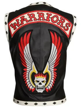 The Warriors Movie Black Biker Leather Vest Jacket