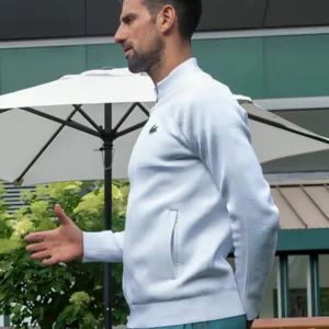 Wimbledon 2024 Novak Djokovic Zip Up White Jacket